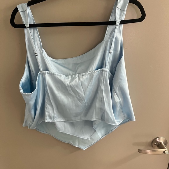 Light Blue Satin Top - Picture 5 of 7
